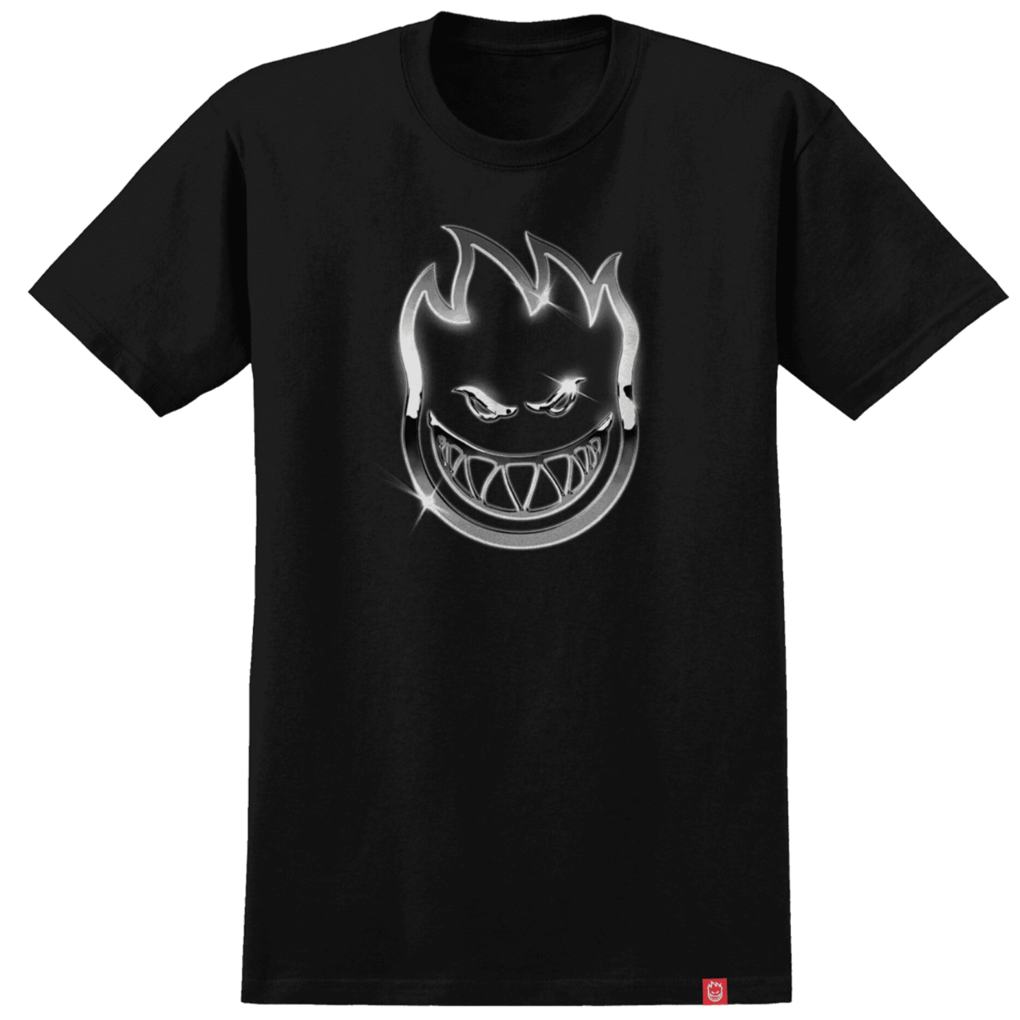 SPITFIRE CHROME BIGHEAD TEE BLACK - The Drive Skateboard Shop