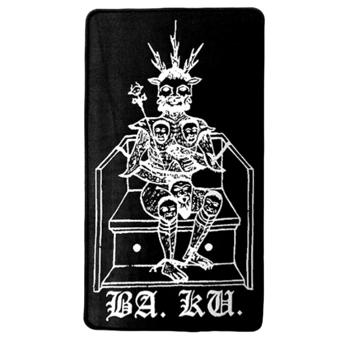 SKULL SKATES BAKU THRONE WOVEN PATCH LARGE BLACK/WHITE - The Drive Skateboard Shop