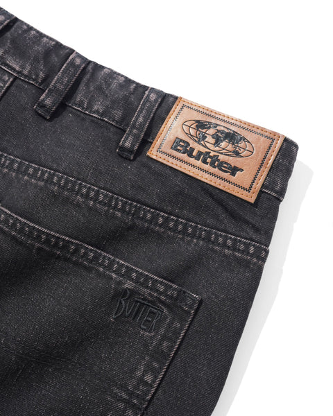 BUTTER STRAIGHT LEG DENIM JEANS TINTED BLACK