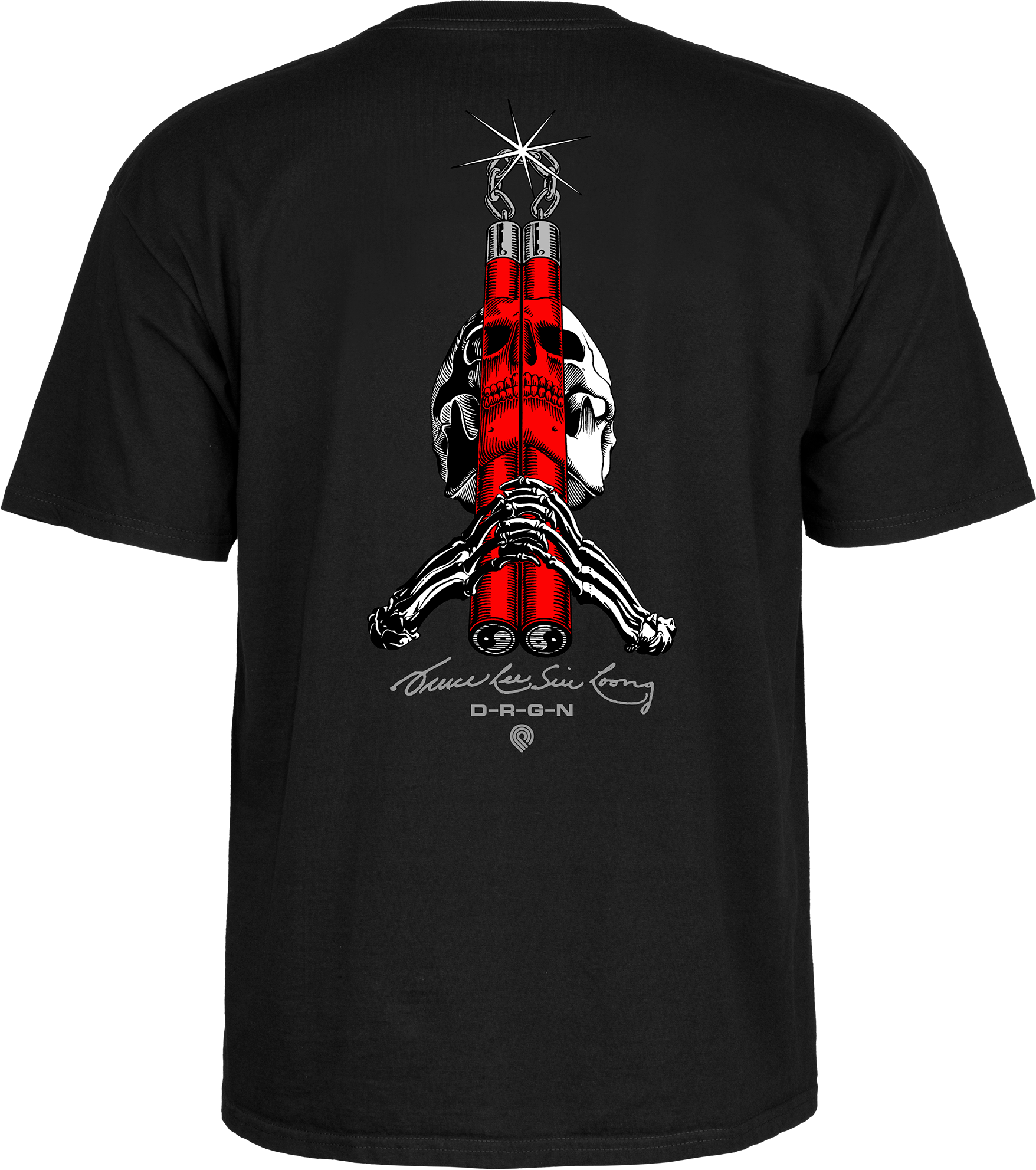 POWELL-PERALTA X BRUCE LEE SKULL AND SWORD BLACK T-SHIRT - The Drive Skateboard Shop