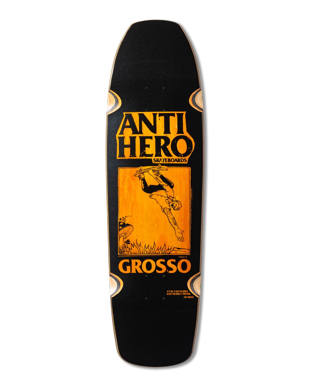 ANTIHERO DECK SKATE SHOP DAY GROSSO HAND PLANT BLACK (9.25")