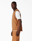 DICKIES DC DUCK LINED VEST STONEWASHED BROWN DUCK