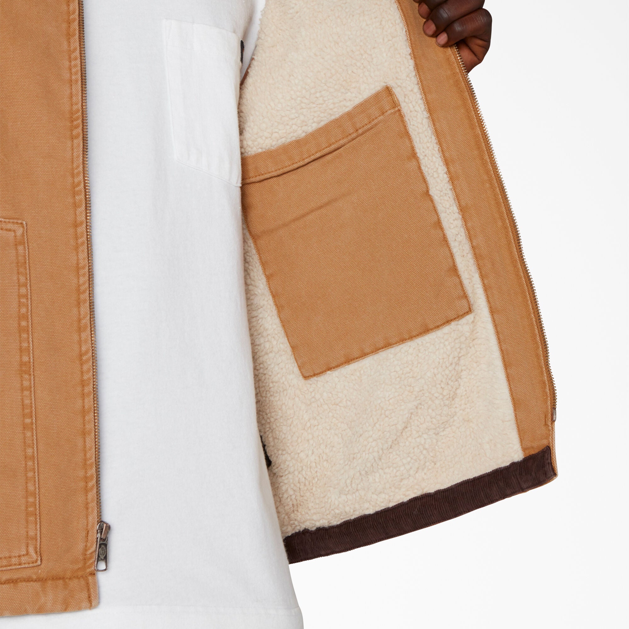 DICKIES DC DUCK LINED VEST STONEWASHED BROWN DUCK