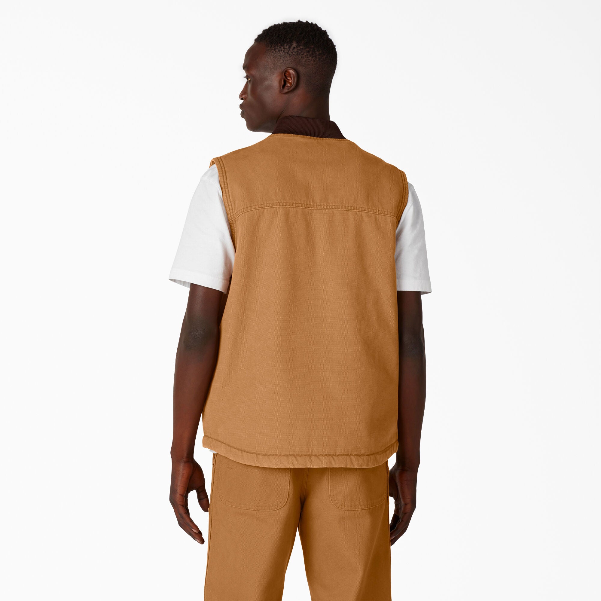 DICKIES DC DUCK LINED VEST STONEWASHED BROWN DUCK