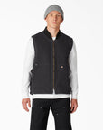 DICKIES DC DUCK LINED VEST STONEWASHED BLACK