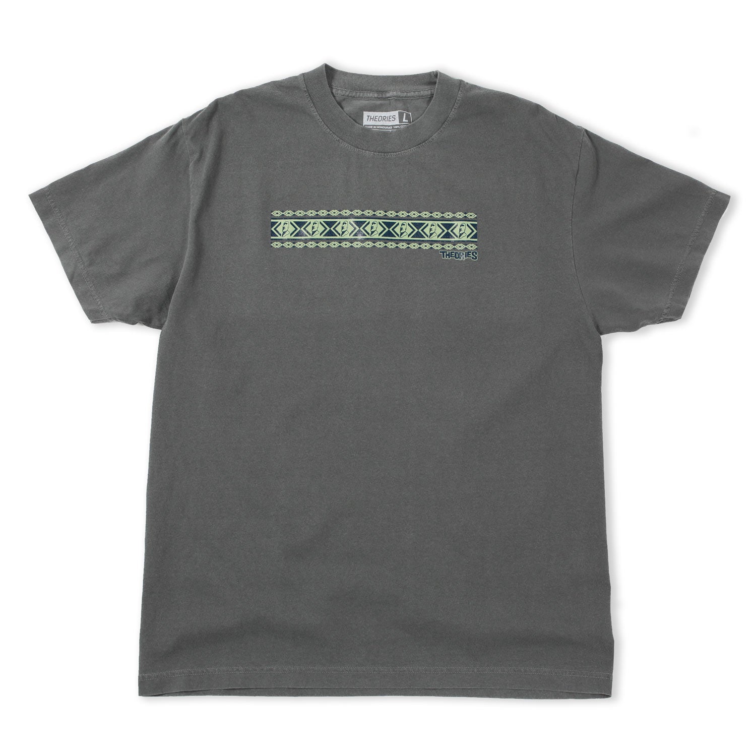 THEORIES EASTER ISLAND VACATION GARMENT DYED TEE WASHED BLACK