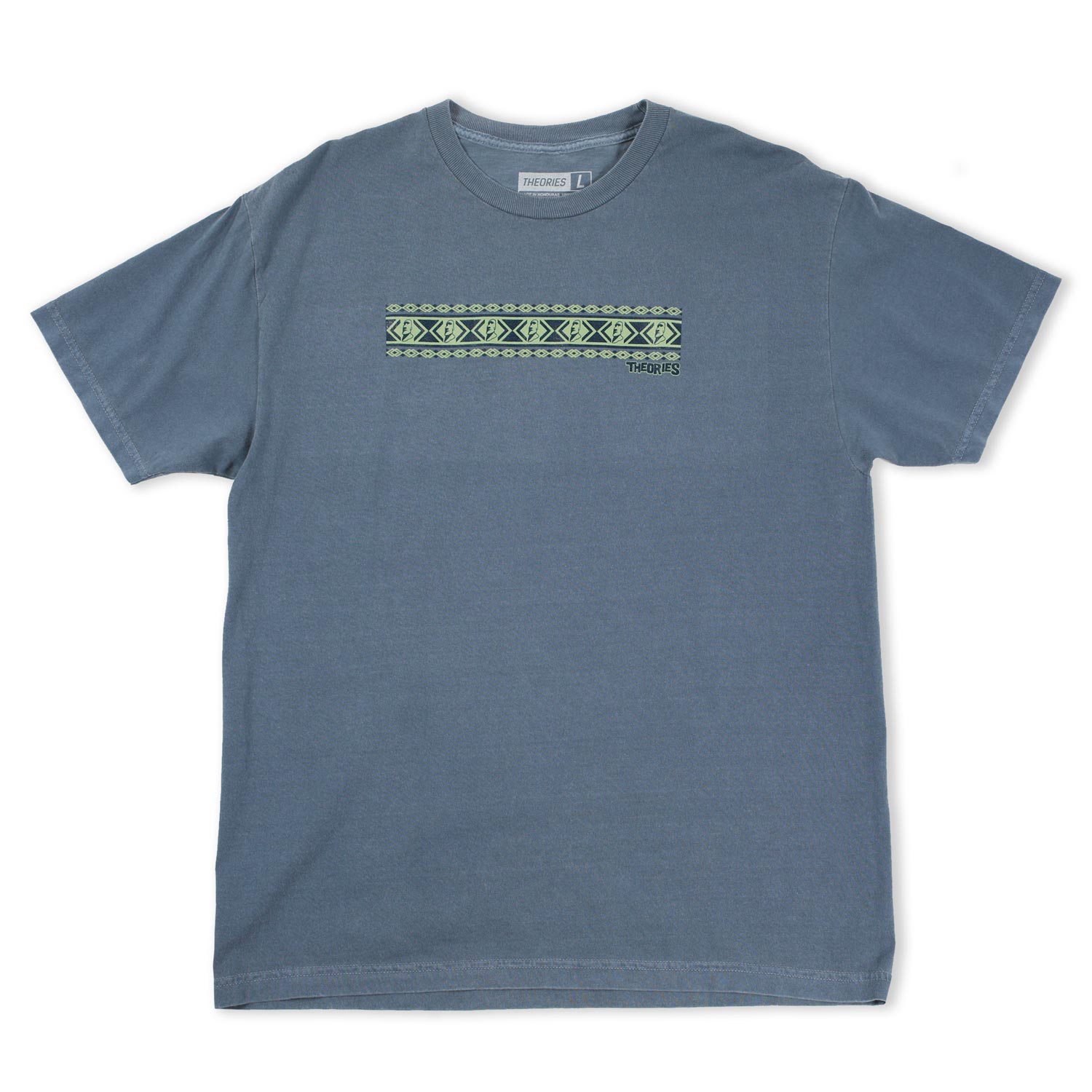 THEORIES EASTER ISLAND VACATION GARMENT DYED TEE SLATE