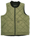 THEORIES NEWTON QUILTED REVERSIBLE VEST SAGE/BLACK