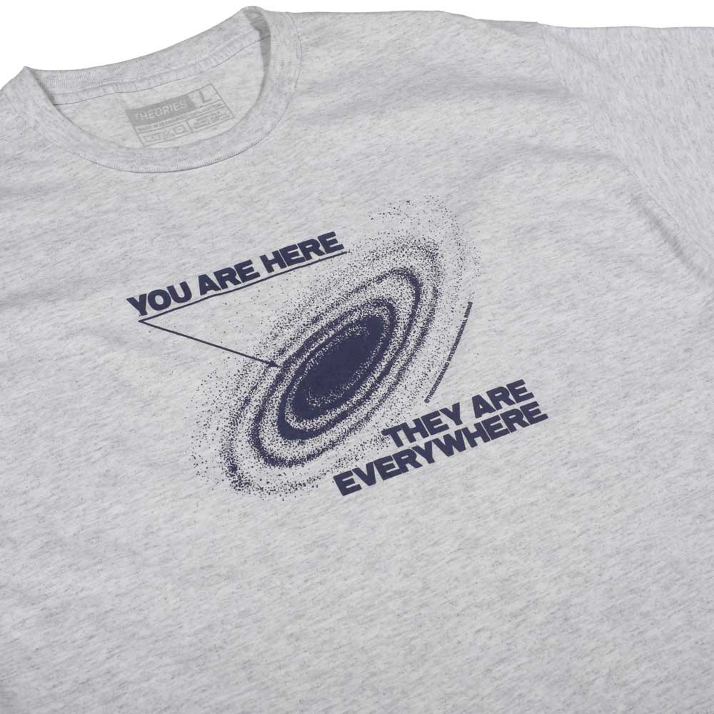 THEORIES T-SHIRT YOU ARE HERE ASH GREY