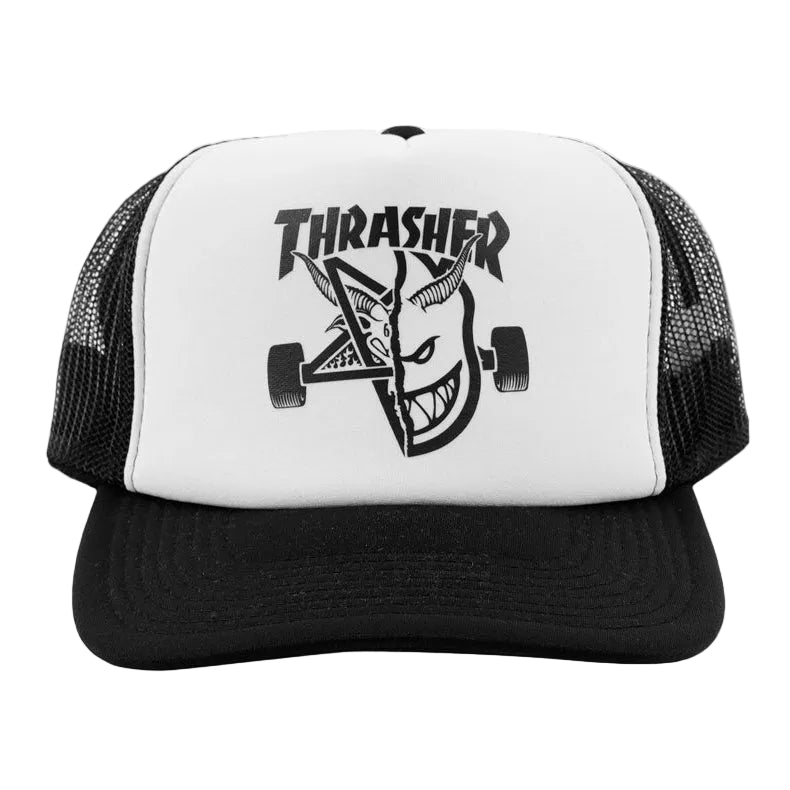 THRASHER X SPITFIRE THRASH & BURN TRUCKER BLACK/WHITE