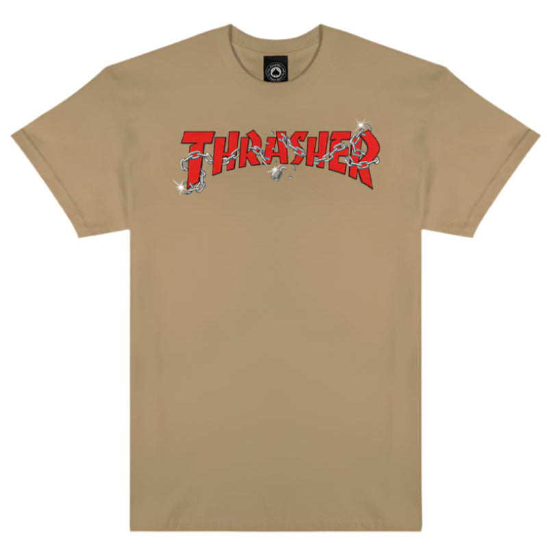 THRASHER CHAINS T-SHIRT TAN