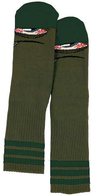 TOY MACHINE SOCKS STONER SECT FOREST GREEN - The Drive Skateboard Shop