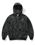 BUTTER THORN CAMO WAFFLE ZIP THRU HOOD BLACK