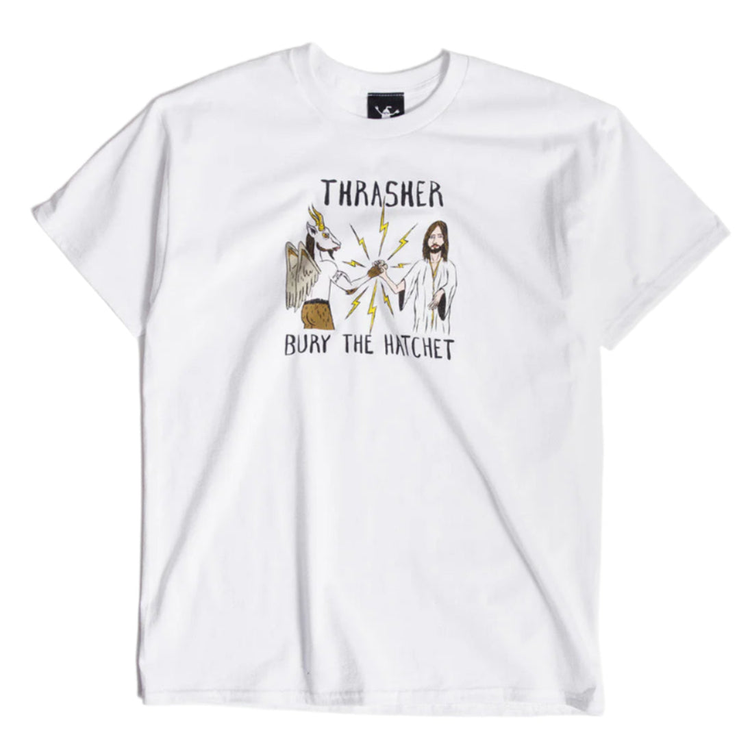 THRASHER X TOY MACHINE B.T.H. T-SHIRT WHITE