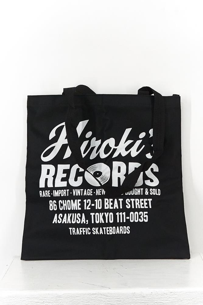 TRAFFIC SKATEBOARDS TOTE BAG &quot;HIROKI&#39;S RECORDS&quot; BLACK