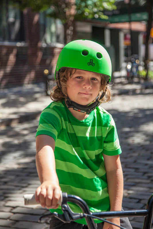 TRIPLE 8 YOUTH LIL 8 DUAL CERTIFIED HELMET W/EPS NEON GREEN GLOSS