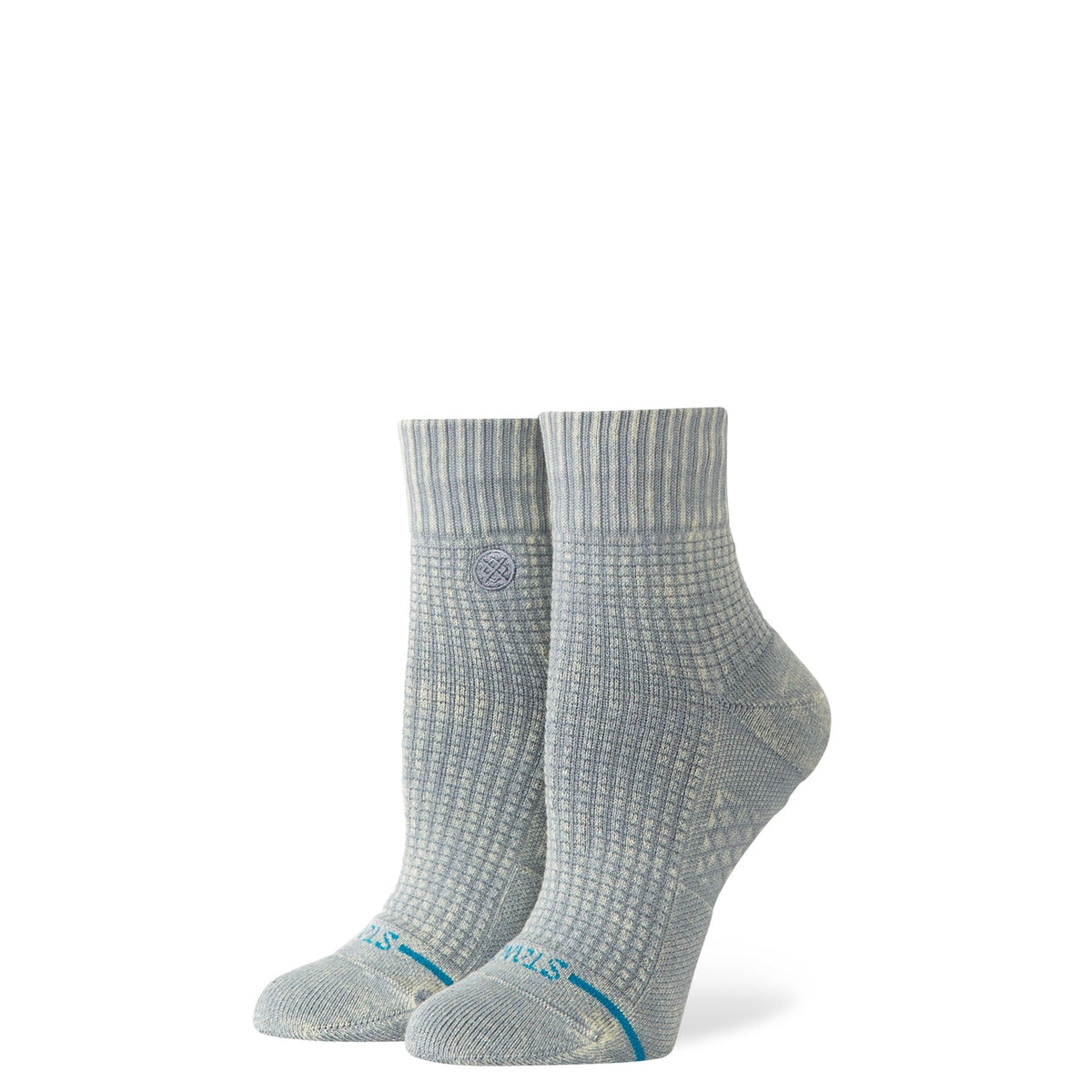 Women's Stance Solid Waffle Quarter Socks in black”】【