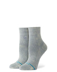 Women's Stance Solid Waffle Quarter Socks in black”】【