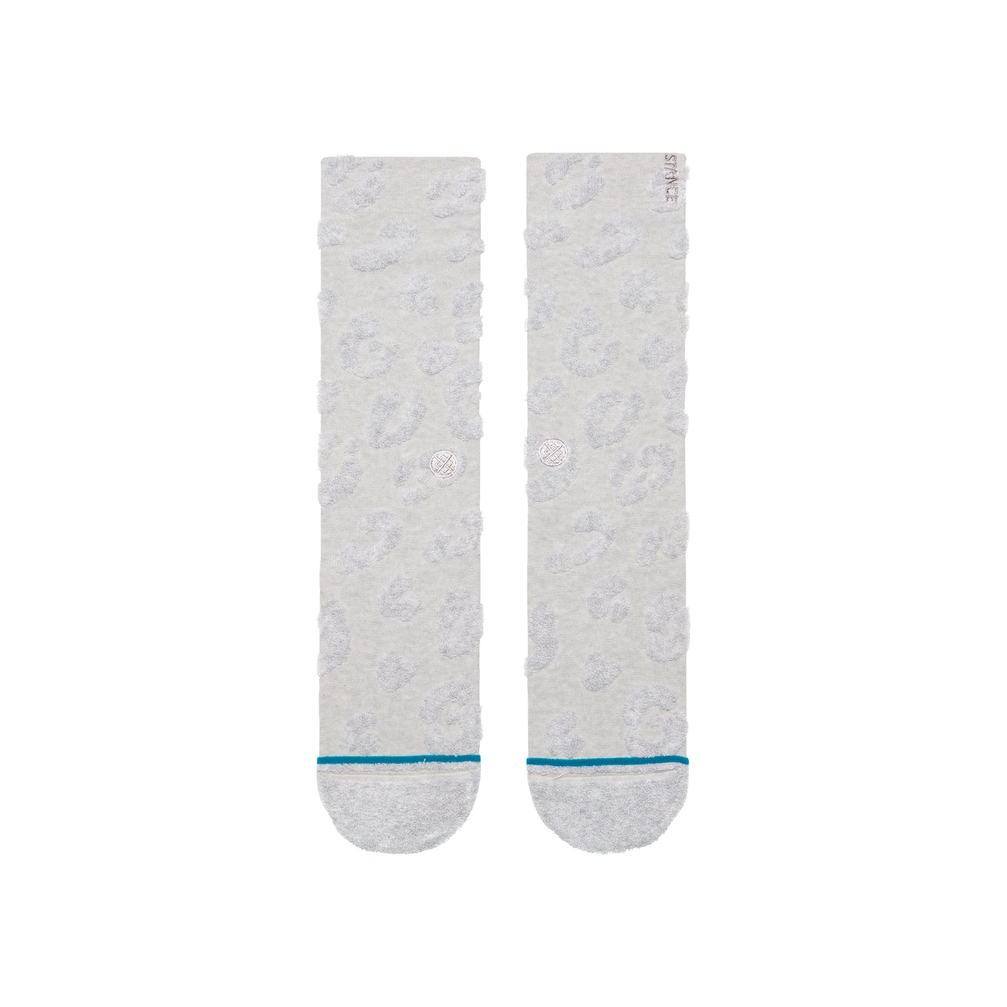 STANCE SOCKS WOMENS TERRY CHEETAH CREW HEATHER GREY