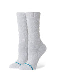 STANCE SOCKS WOMENS TERRY CHEETAH CREW HEATHER GREY