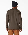 DICKIES LONGSLEEVE HEAVYWEIGHT POCKET TEE CHOCOLATE HEATHER