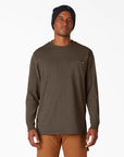 DICKIES LONGSLEEVE HEAVYWEIGHT POCKET TEE CHOCOLATE HEATHER
