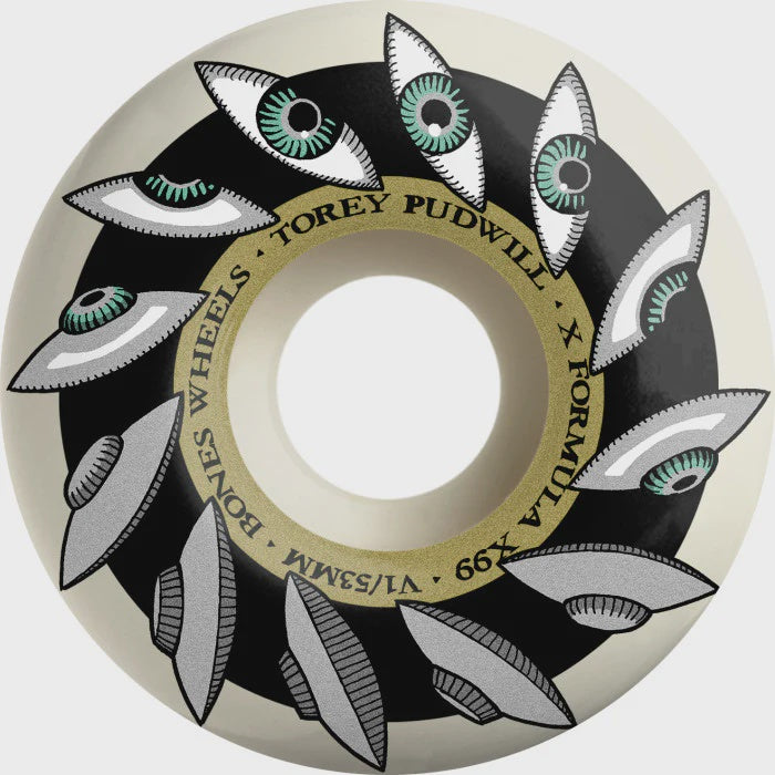 BONES WHEELS X FORMULA PUDWILL EYEING SAUCER V1 STANDARD 99A (53MM)