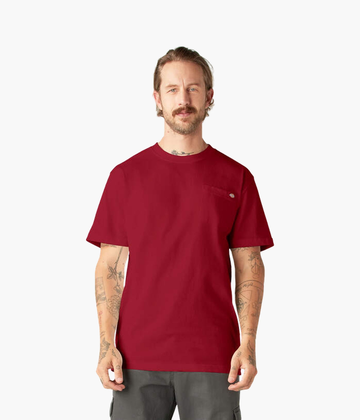 DICKIES HEAVYWEIGHT POCKET TEE ENGLISH RED