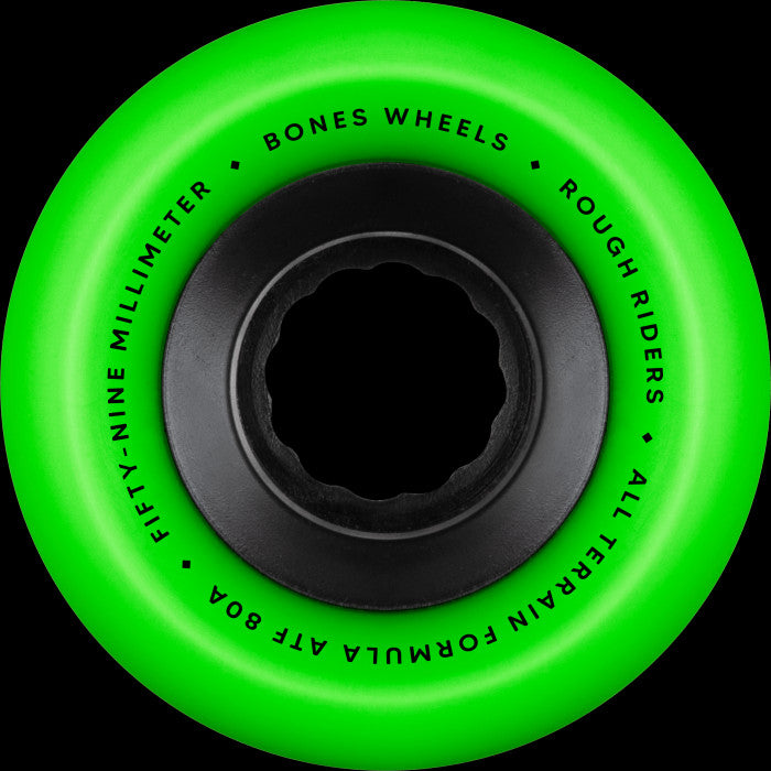 BONES WHEELS ROUGH RIDERS 80A GREEN (56MM/59MM)