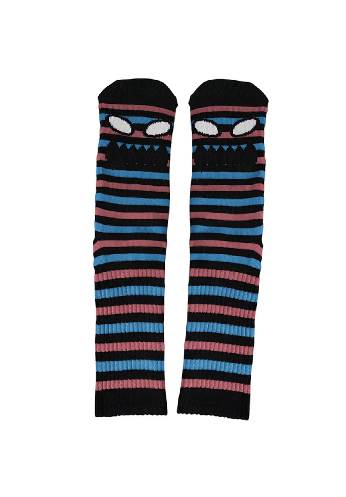TOY MACHINE SOCKS MONSTER MINI STRIPES DUSTY BLUE - The Drive Skateboard Shop