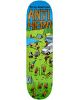 Antihero B.A. Roached Out 2 skateboard deck in green, 8.5 inch size, featuring bold graphic design on top of the deck.