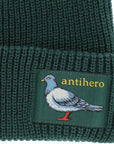 ANTIHERO LIL PIGEON LABEL CUFF BEANIE GREEN/YELLOW - The Drive Skateboard Shop