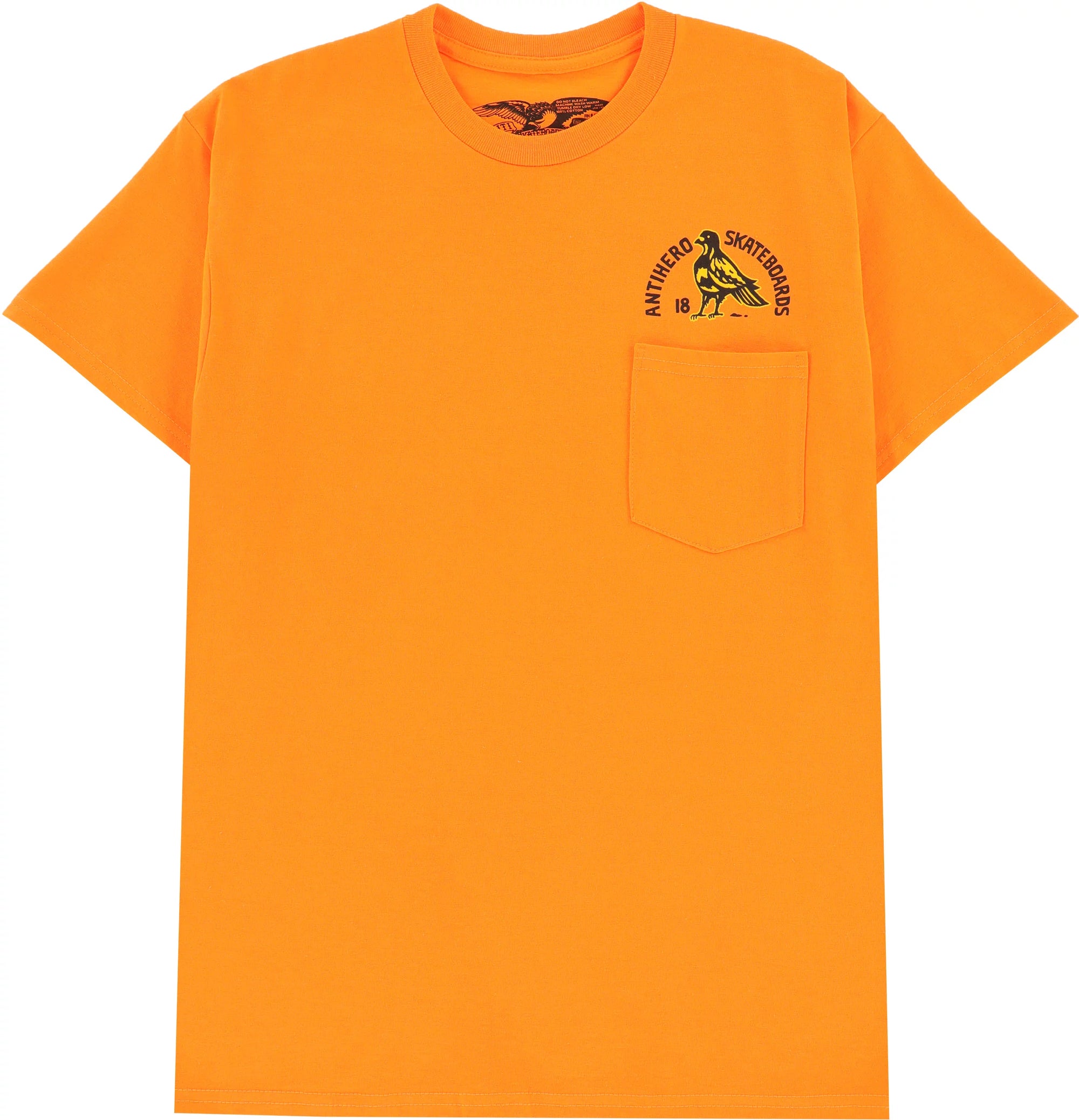 ANTIHERO ROCK DOVE FILL POCKET TEE SAFETY ORANGE - The Drive Skateboard Shop