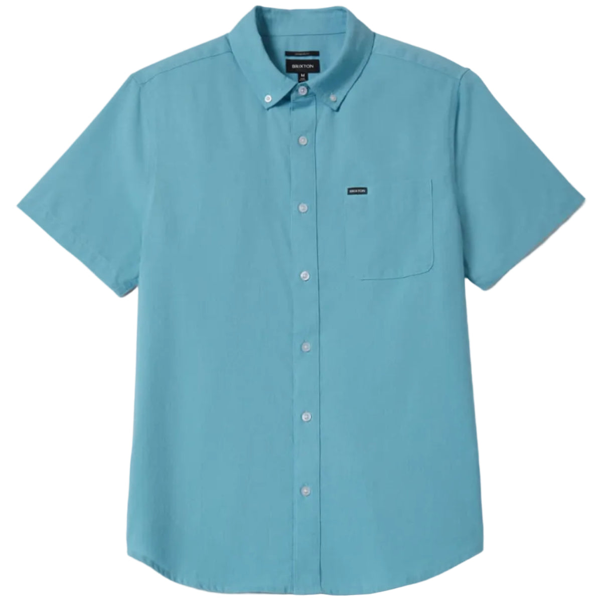 BRIXTON SANDFORD OXFORD S/S WOVEN BUTTON UP BLUE AURA