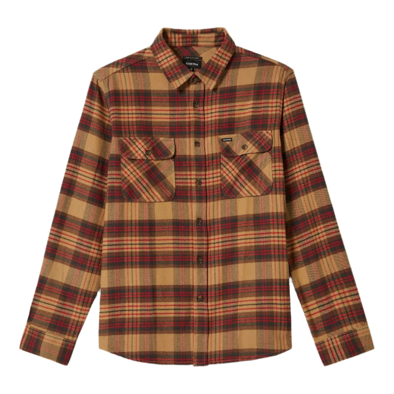 BRIXTON BOWERY FLANNEL CURRY/WASHED BLACK/CRIMSON - The Drive Skateboard Shop