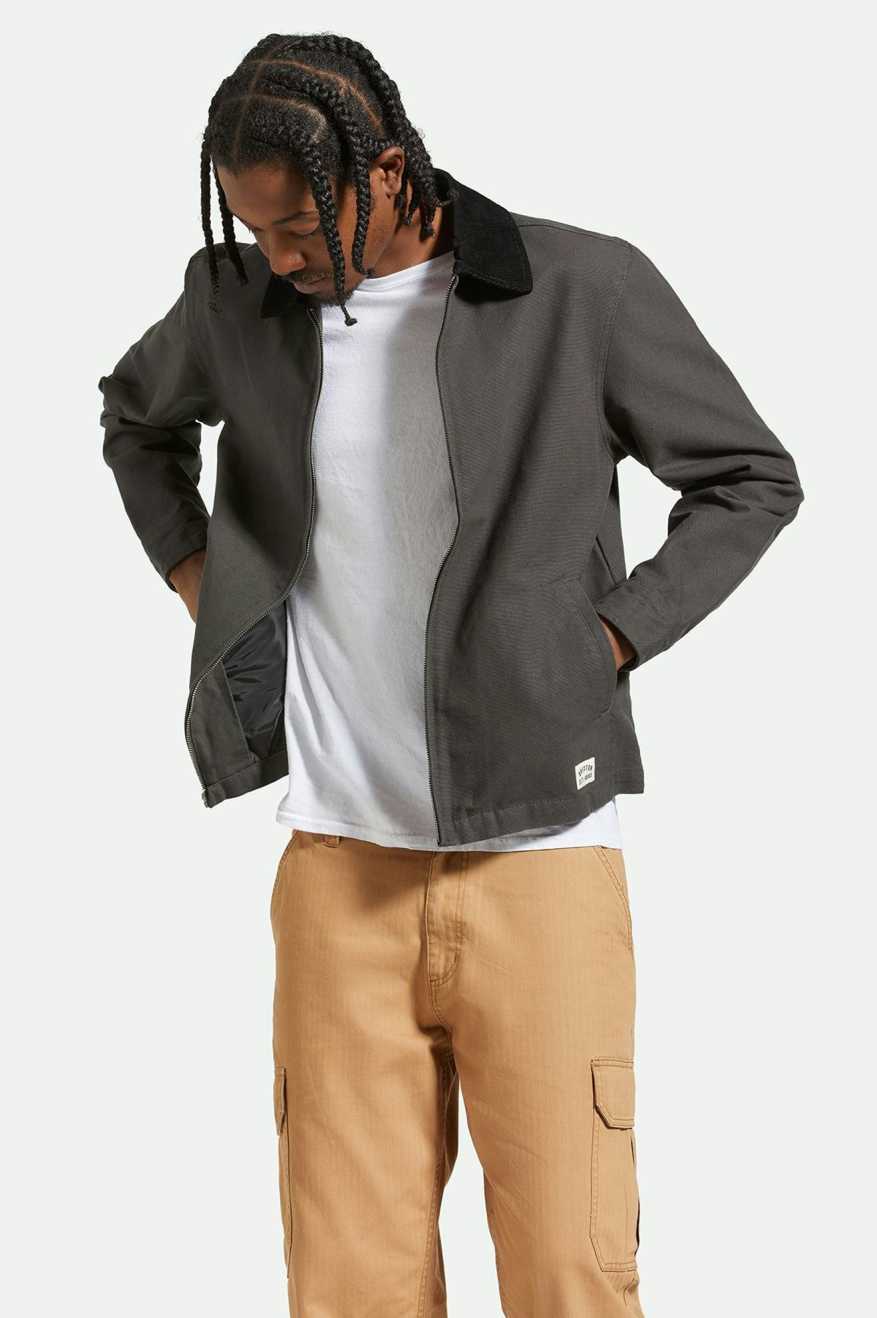 BRIXTON MECHANIC GARAGE ZIP JACKET WASHED BLACK
