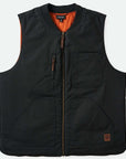 BRIXTON BUILDERS ABRAHAM REVERSIBLE VEST WASHED BLACK/RUST ORANGE