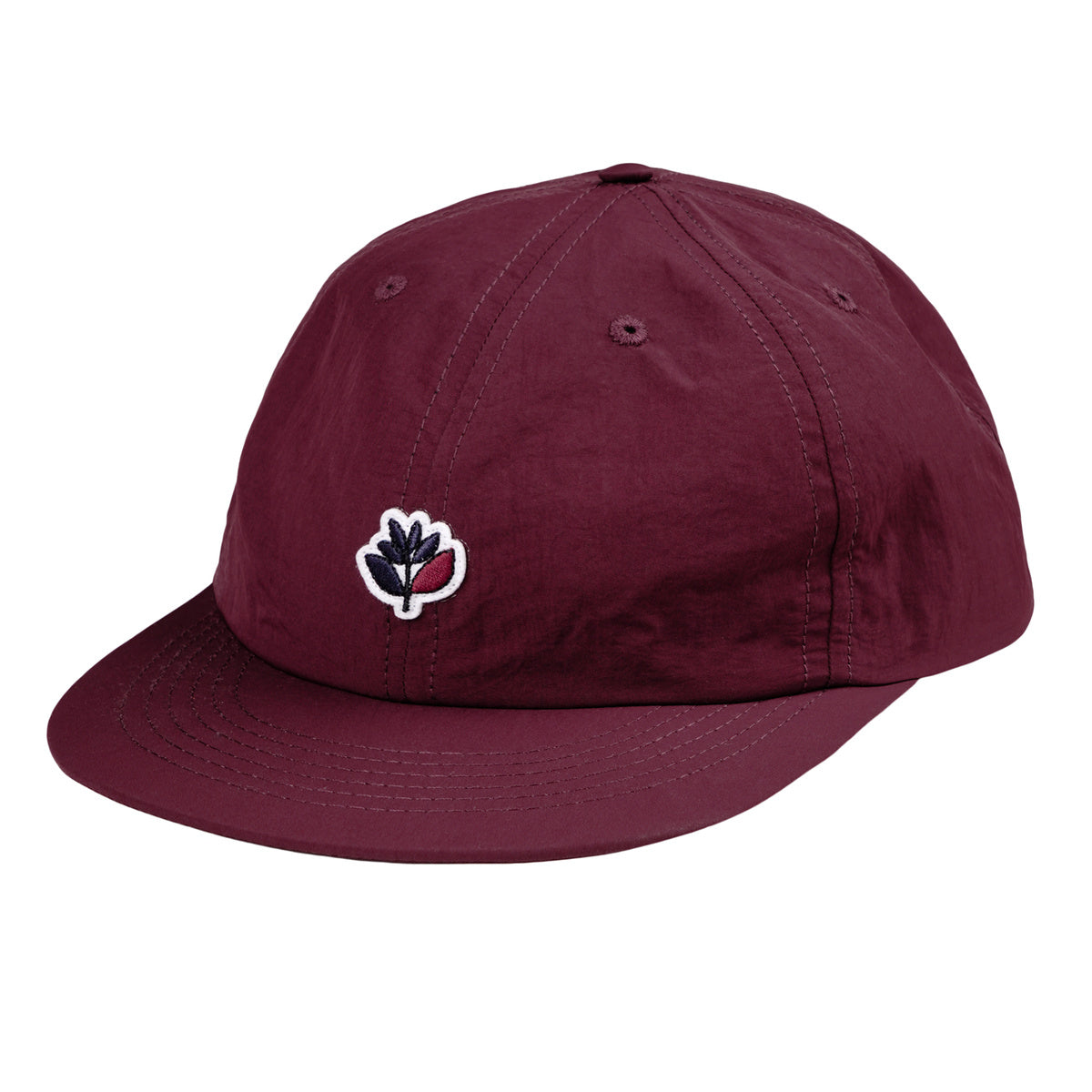 MAGENTA PLANT NYLON 6 PANEL HAT BURGANDY