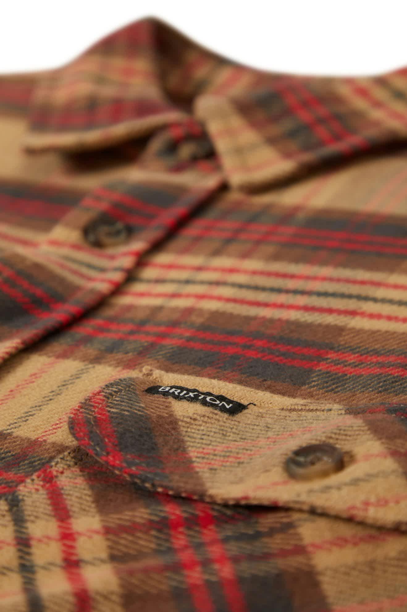 BRIXTON BOWERY FLANNEL CURRY/WASHED BLACK/CRIMSON - The Drive Skateboard Shop