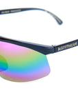 HAPPY HOUR SUNGLASSES FIREBIRDS GLOSS BLACK RAINBOW MIRROR - POLARIZED