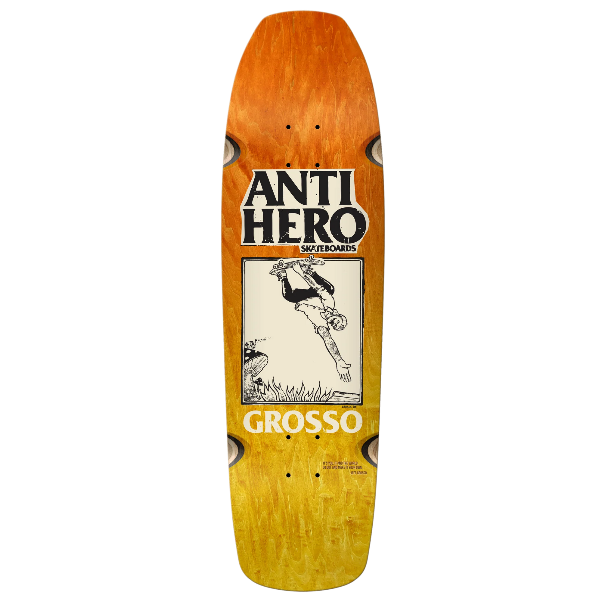 ANTIHERO DECK SKATE SHOP DAY GROSSO HAND PLAND FADE (9.25")