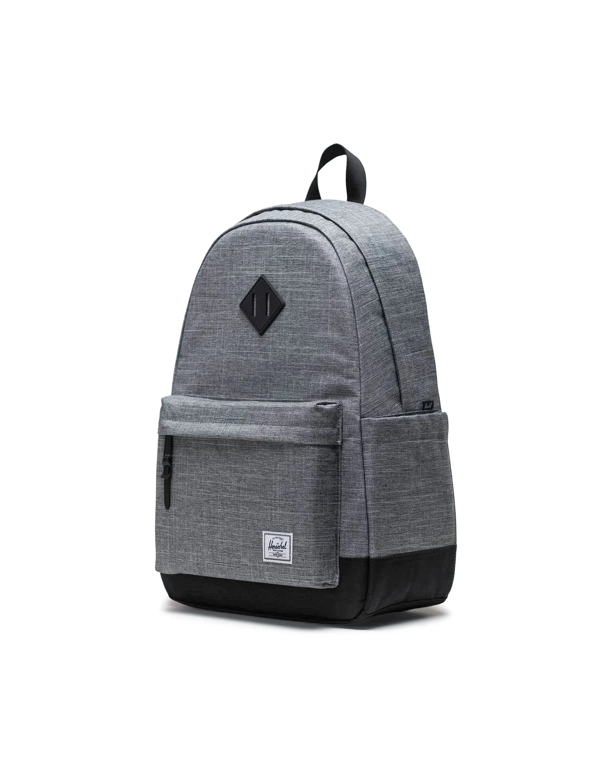HERSCHEL HERITAGE BACKPACK RAVEN CROSSHATCH The Drive Skateboard Shop