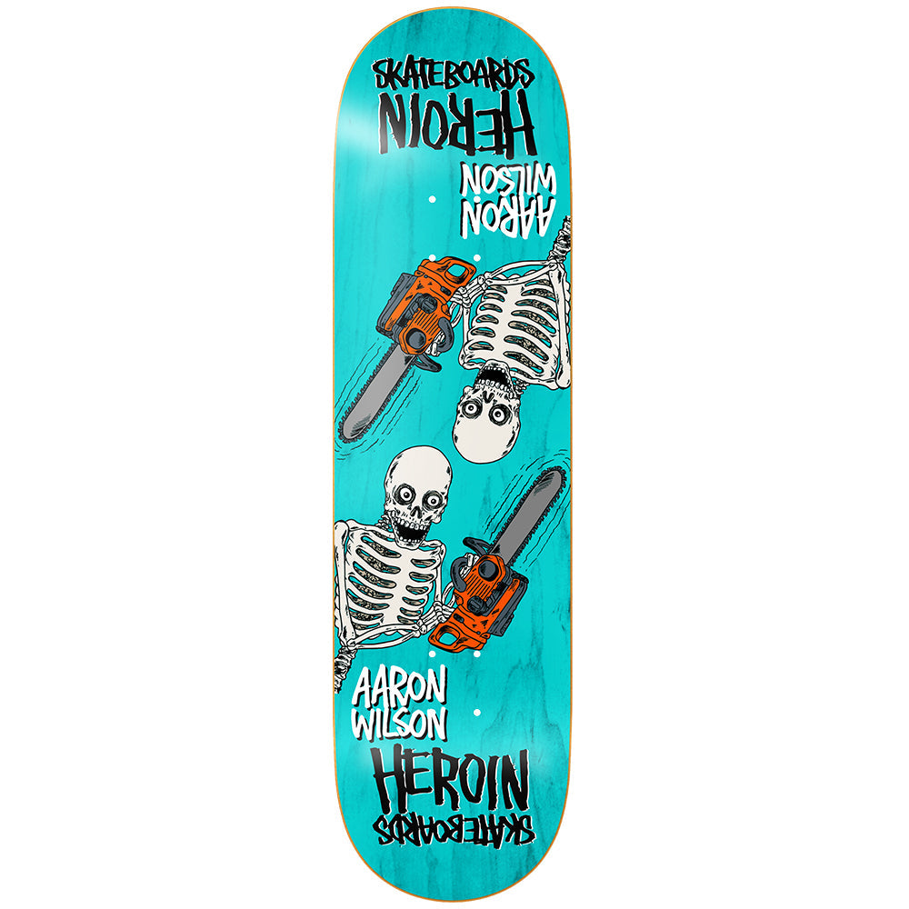 HEROIN DECK AARON WILSON CHAINSAW SKELETONS SYMMETRIC (8.5")