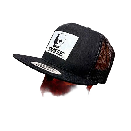 SKULL SKATES HORSE BOX LOGO YUPOONG MESH SNAPBACK BLACK/BLACK
