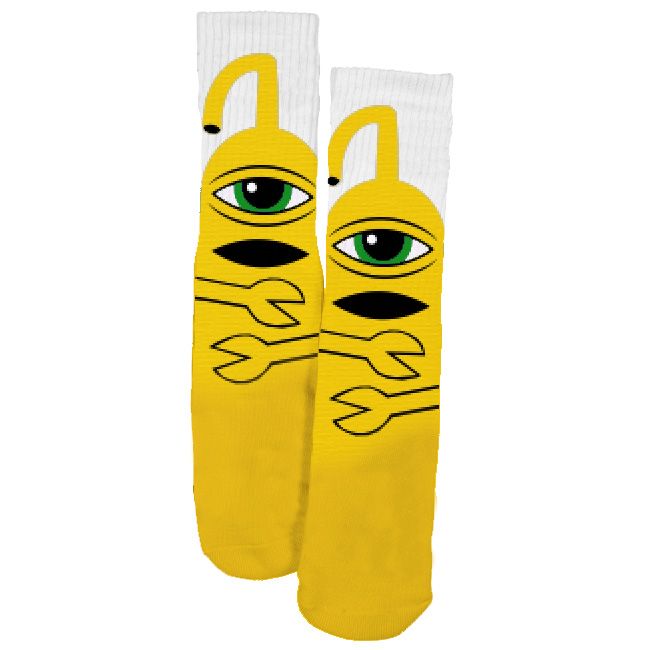 TOY MACHINE SOCKS SECT HUG YELLOW