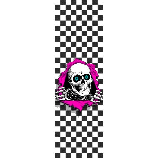 POWELL-PERALTA RIPPER CHECKER GRIP SHEET WHITE/BLACK (9")