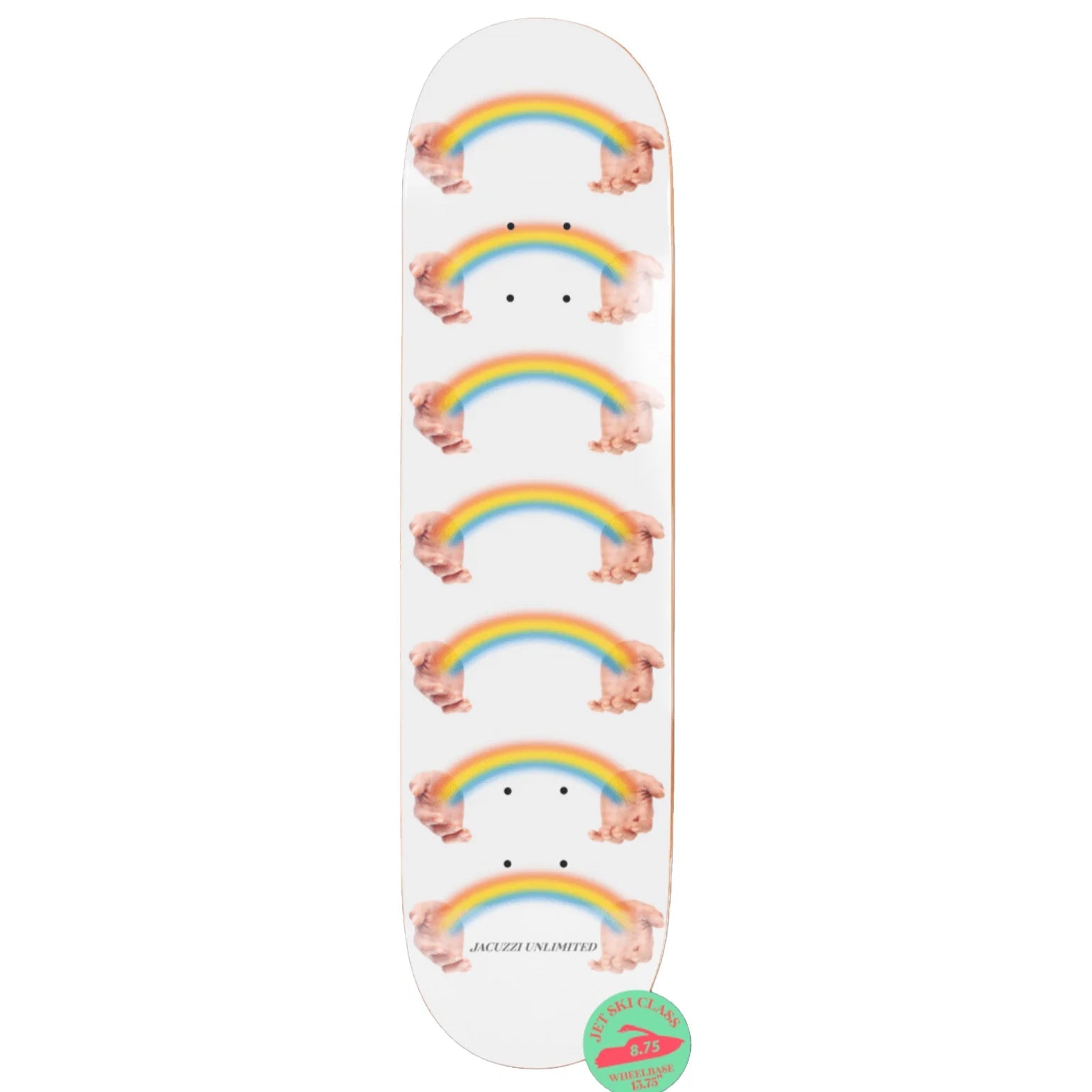 JACUZZI DECK RAINBOW HANDS SHORT WHEELBASE (8.75") - The Drive Skateboard Shop
