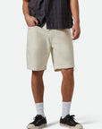 BRIXTON BUILDERS CARPENTER BAGGY SHORT EGRET WHITE