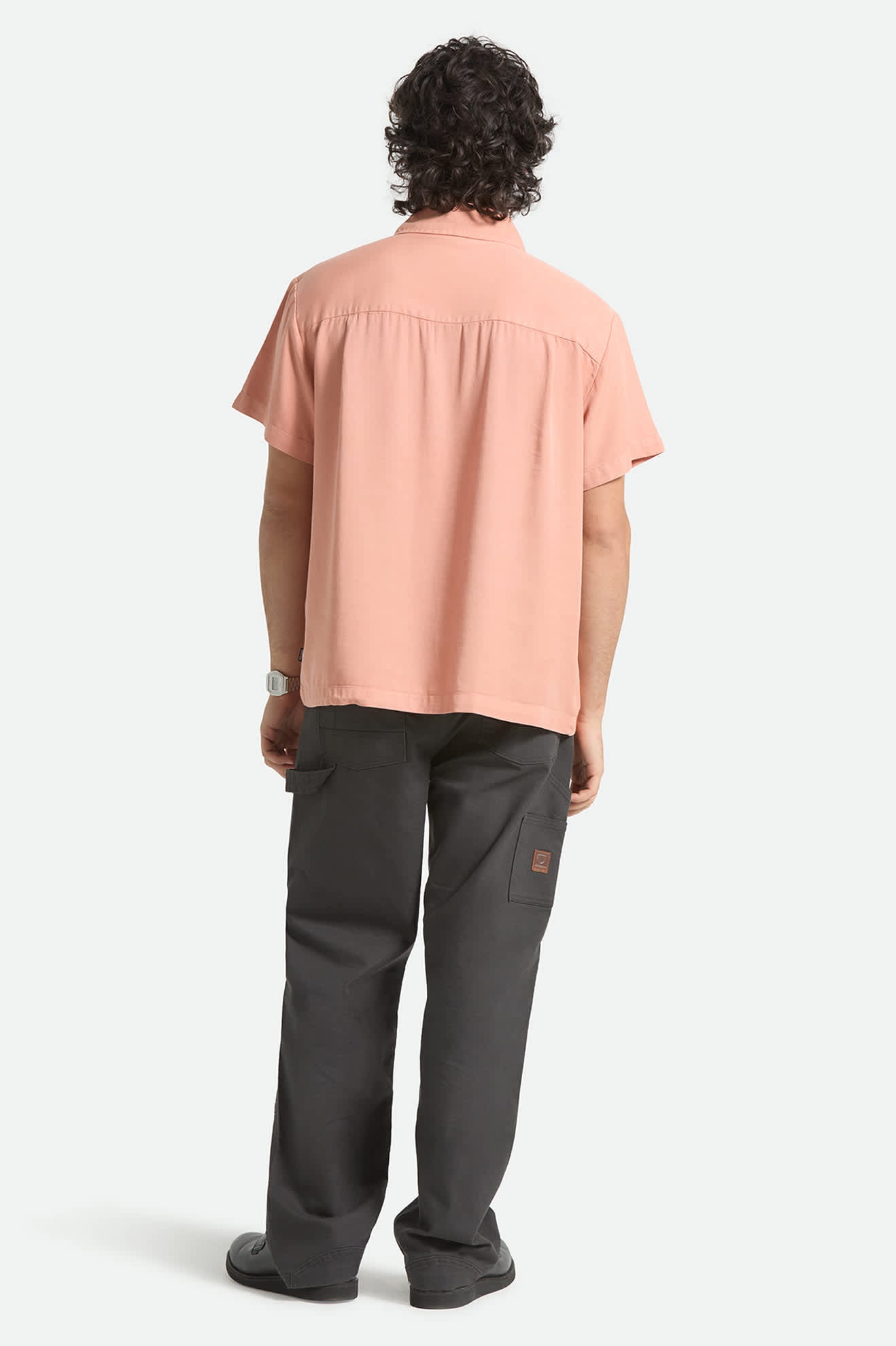BRIXTON COOLING COMFORT S/S WOVEN BUTTON UP SILVER PINK