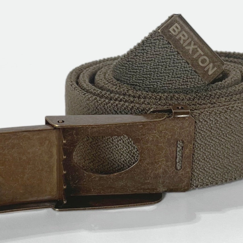 BRIXTON STRETCH WEB BELT OLIVE - The Drive Skateshop